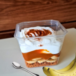 Banoffee Artesanal no Pote 180ml | Doce de Leite e Chantilly