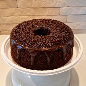 Bolo Vulcão Artesanal de Chocolate com Brigadeiro - Pequeno