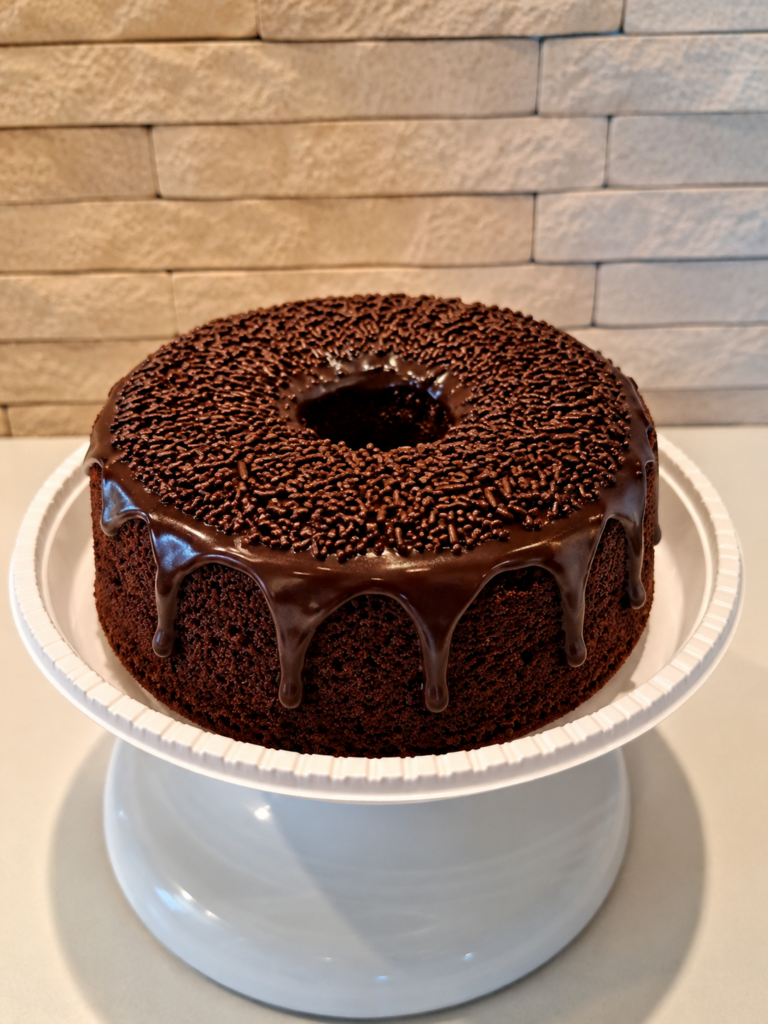 Bolo Vulcão Artesanal de Chocolate com Brigadeiro - Pequeno
